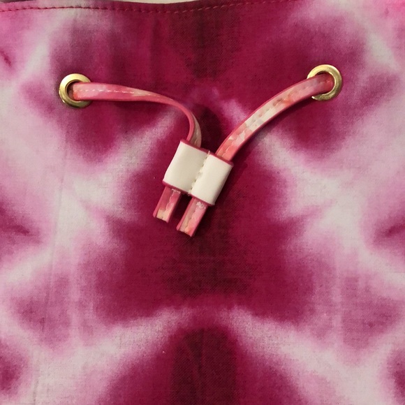 Estée Lauder Tote Bag Purse Pink White Tye Die Print Drawstring - Picture 3 of 9